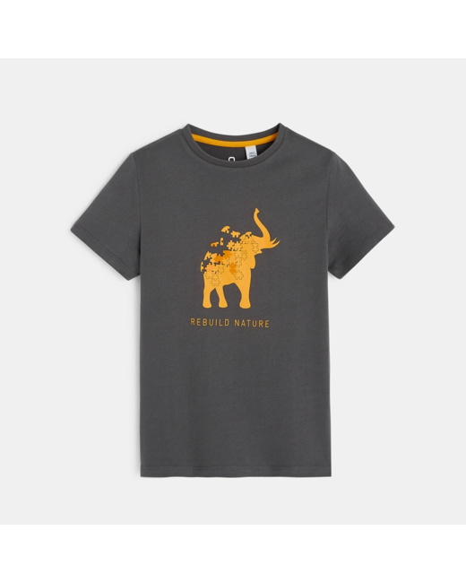 T-shirt puzzle gris garçon
