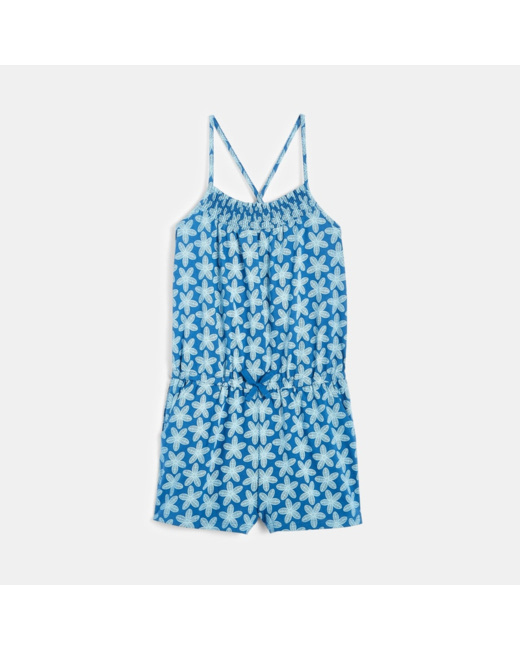 Combishort imprimé bleu fille