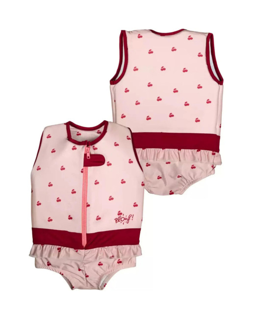Maillot de bain flottant fille : Cerise Rose poudré