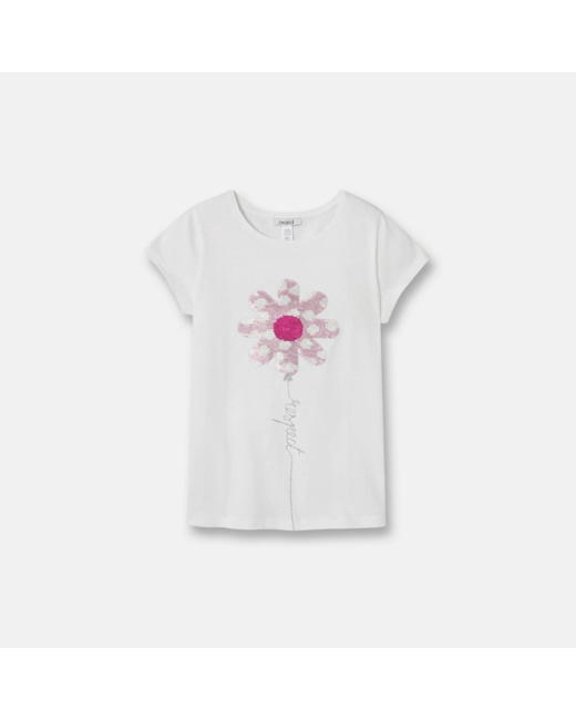 T-shirt à sequins magiques rose fille