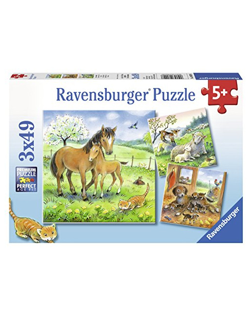 Puzzle - Temps de câlins - 3x49 pièces