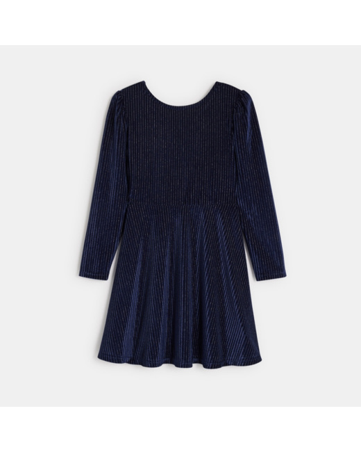 Robe de fête cache-coeur irisée bleue fille