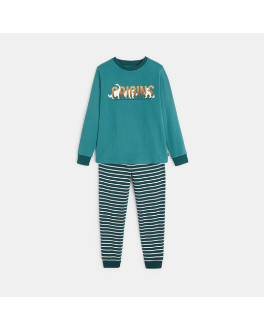 Pyjama deux pièces en jersey Origins vert garçon