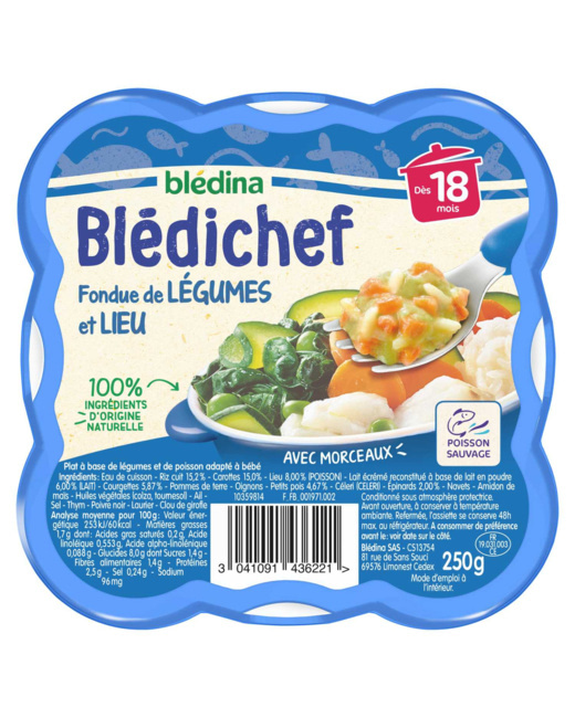 BLEDICHEF Fondue de légumes et lieu 