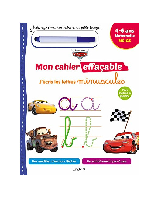Disney - Cars Mon cahier effaçable - J'écris les lettres minuscules (4-6 ans)