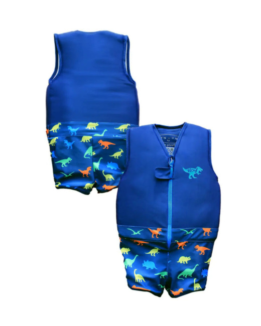 Maillot de bain flottant garçon : Jurassic Bleu