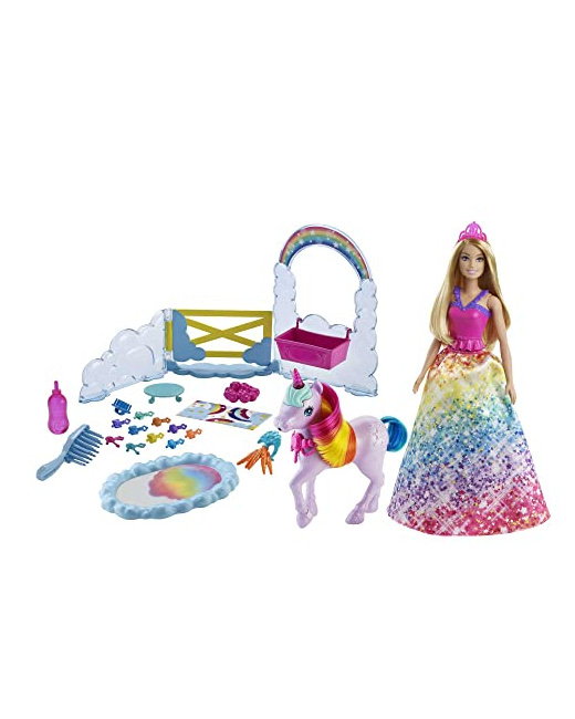 Coffret Barbie princesse Dreamtopia et son bébé Licorne