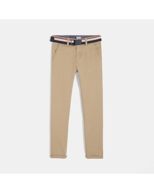 Pantalon chino slim en toile beige garçon