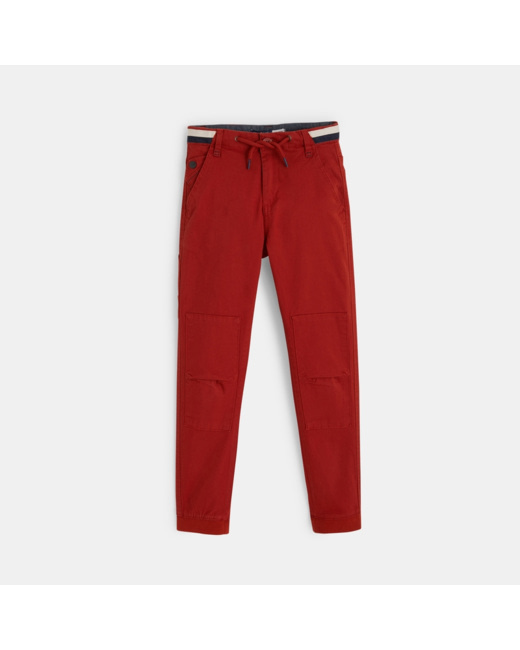 Pantalon en toile et cordon à la taille orange garçon