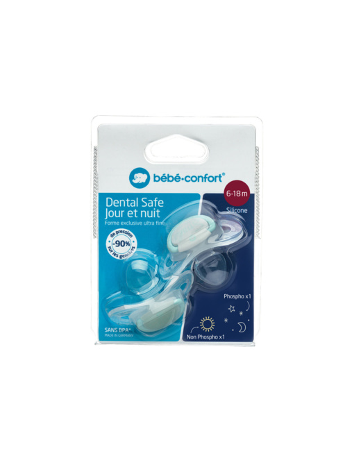 Lot de 2 sucettes en silicone phosphorescent 6-18 mois
