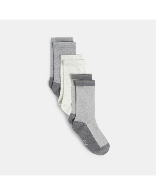 Chaussettes (lot de 3 paires) grises garçon