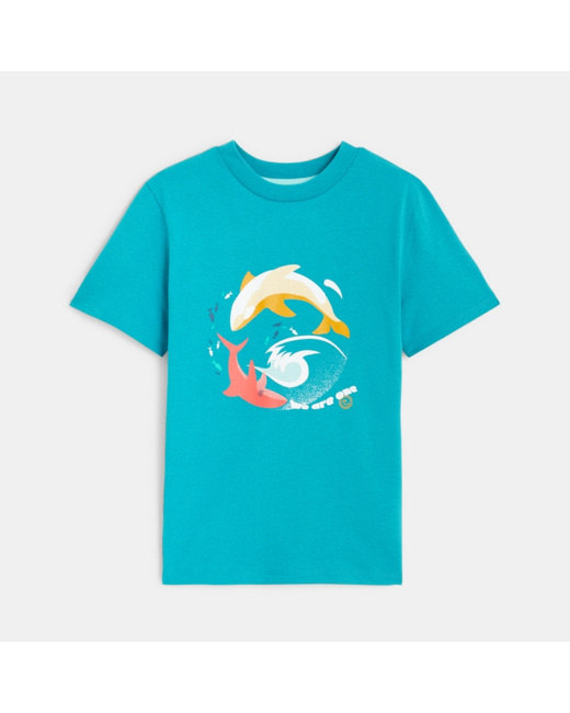 T-shirt manches courtes à motif bleu garçon