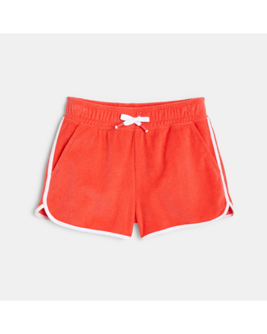 Short en éponge orange fille