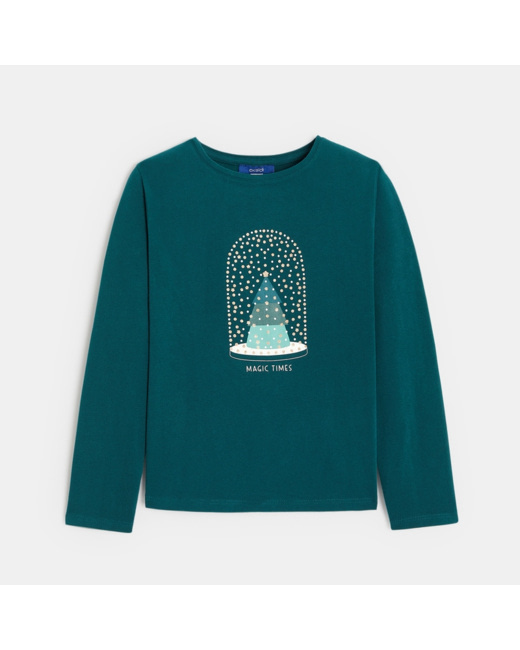 T-shirt manches longues à motif pailleté