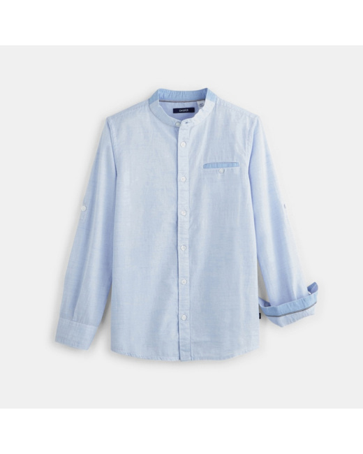 Chemise col officier bleue garçon