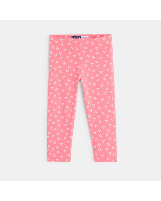 Leggings courts imprimés rose fille