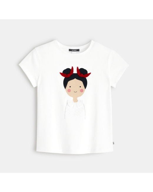 T-shirt avec personnage en 3D rouge fille