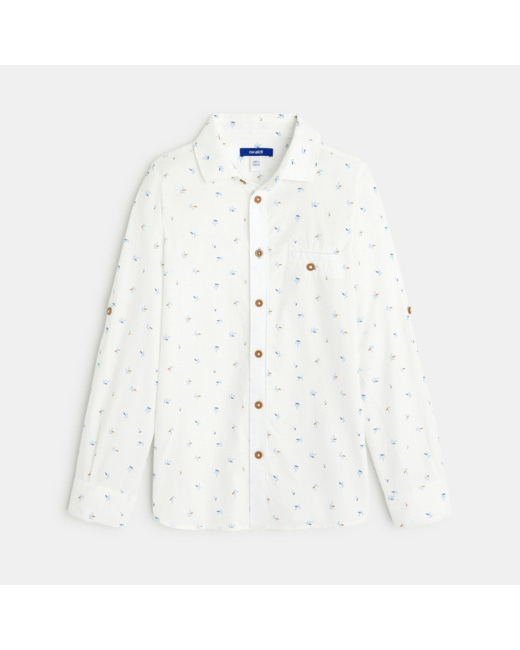 Chemise imprimée blanche garçon