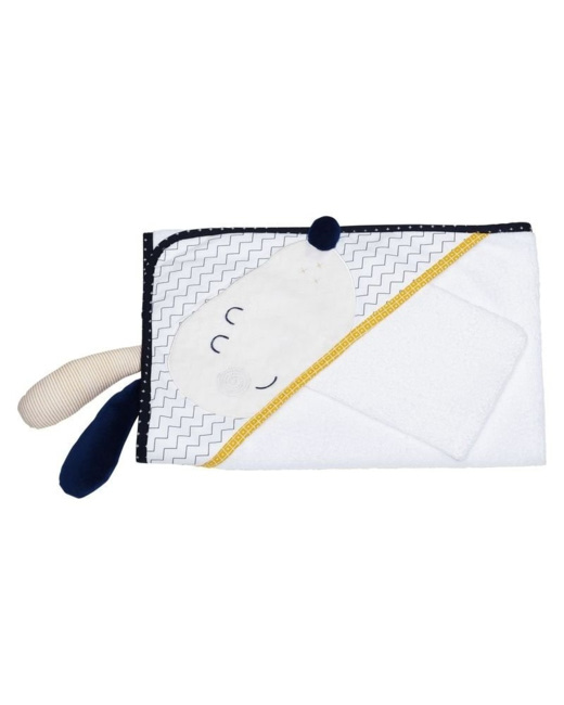 Cape de bain et gant Hello