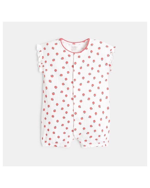 Combi courte maille fantaisie motif fraises