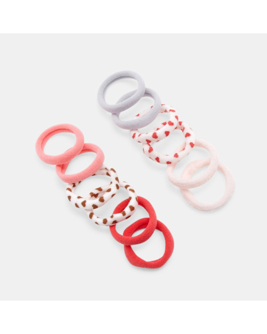 Elastiques mousse fantaisie (lot de 12) rose fille