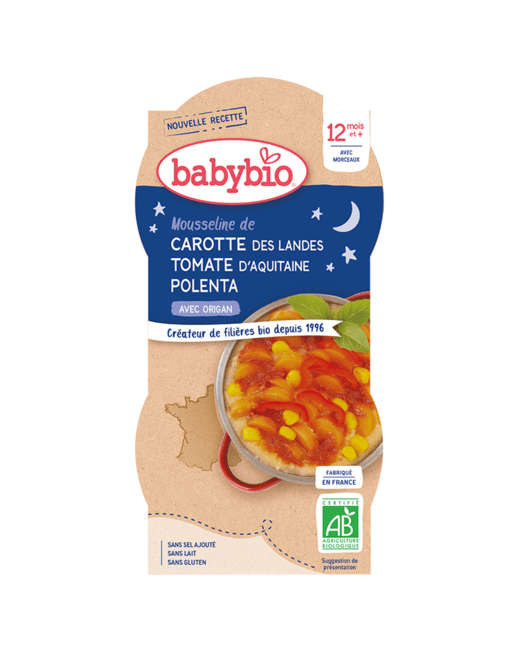 Bonne Nuit Mousseline Carotte des Landes Tomate & Polenta à l'Origan