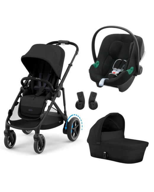 Poussette Trio e-Gazelle S + Siège auto Aton b2 i-Size + Nacelle S