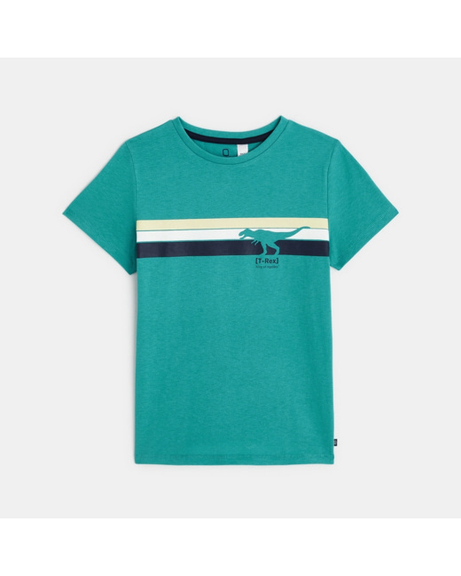 T-shirt manches courtes motif dinosaure bleu garçon