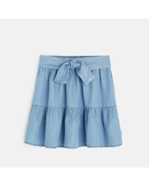 Jupe volantée bleue fille