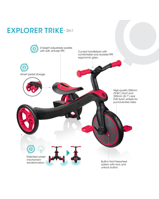 Tricycle évolutif pour bébé EXPLORER 2 en 1