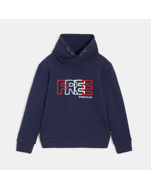 Sweat-shirt à message bleu garçon