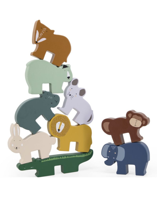 Animaux à empiler en bois