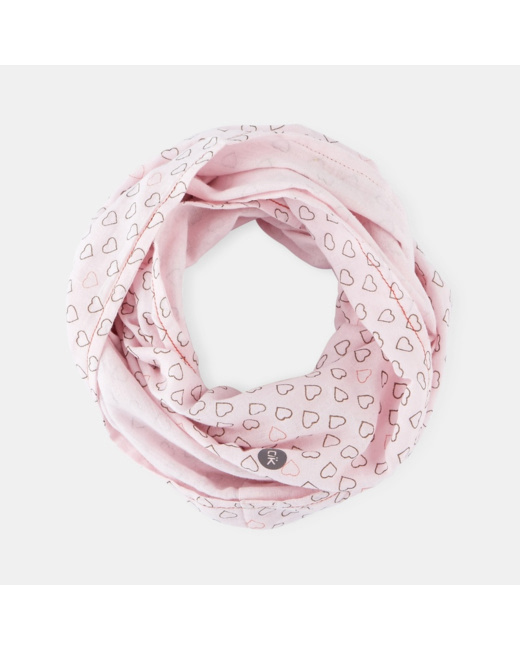 Snood uni et imprimé rose fille