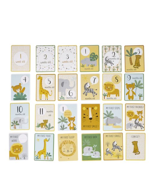 Cartes étapes 12 premiers mois bébé en papier imprimé
