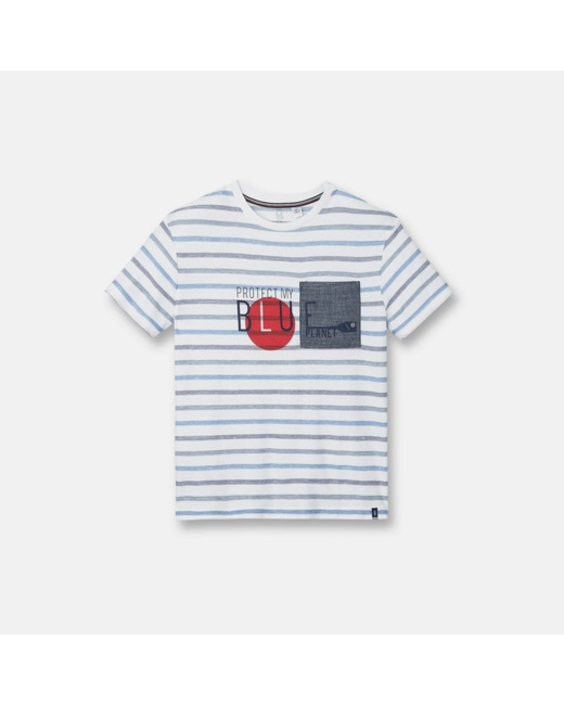 T-shirt rayé bleu garçon