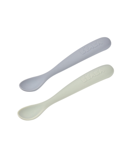 Lot 2 cuillères 1er âge silicone
