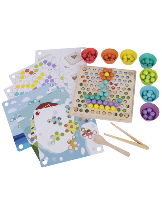 Jeu de billes colorées Montessori