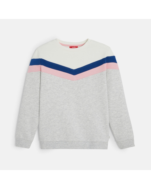 Sweat-shirt tendance gris fille