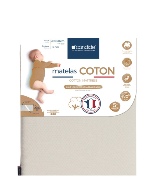 Matelas bébé  Coton - 60x120cm