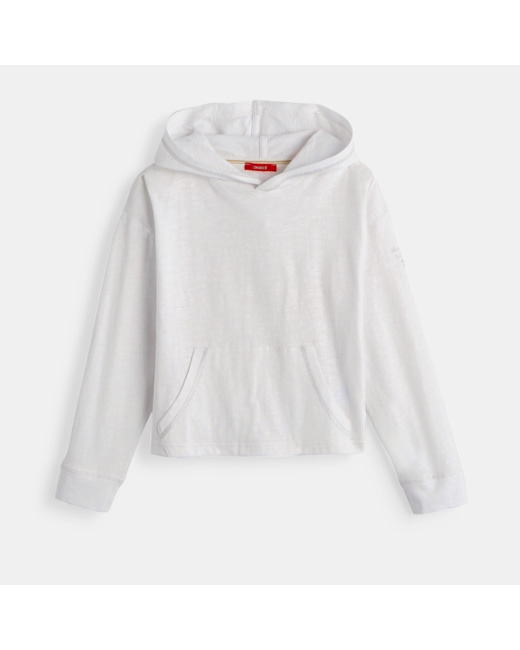 T-shirt à capuche blanc fille
