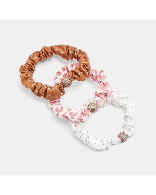 Elastique chouchou fantaisie (lot de 3) rose fille