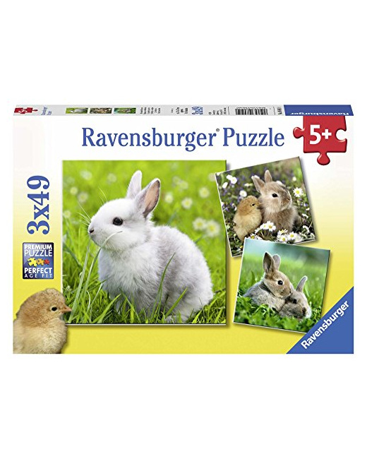Puzzle - Mignons petits lapins - 3x49 pièces