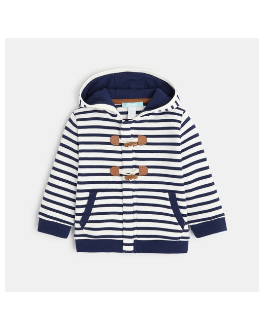 Sweat molleton rayé zippé à capuche