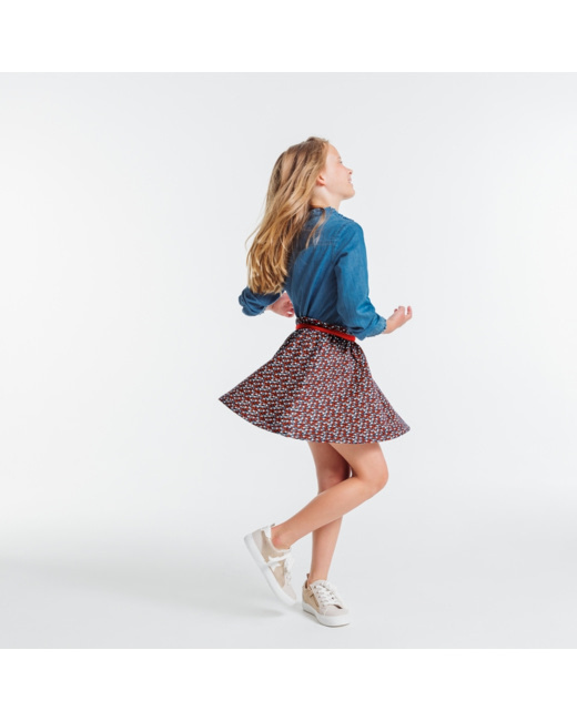 Jupe patineuse imprimée bleue fille