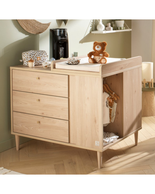 Commode bébé chêne suave Ilot bébé
