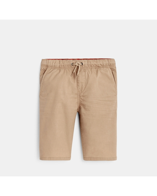 Bermuda slim en toile unie beige garçon