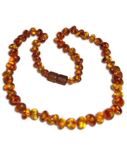 Collier en perles d'ambre lisses