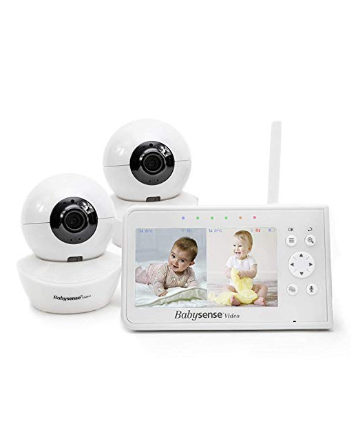Babyphone vidéo avec écran divisé 4,3“ et 2 caméras