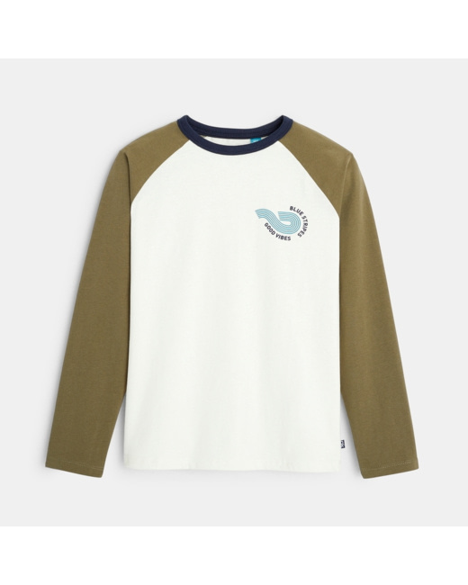 T-shirt bicolore vert garçon