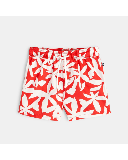 Short de bain imprimé rouge garçon